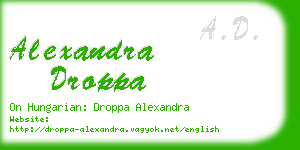 alexandra droppa business card